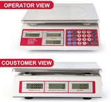 CAMRY Commercial Price Scale 66lb for Food Meat Produce with Backlight Stainless Steel Platform