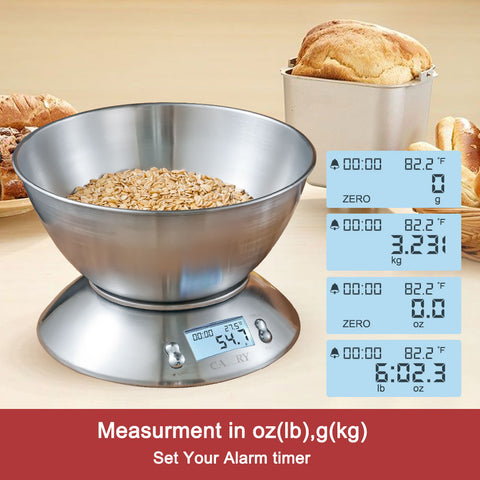 Kitchen Scale, 5kg/11lb Stainless Steel Digital Scale, Food Scale