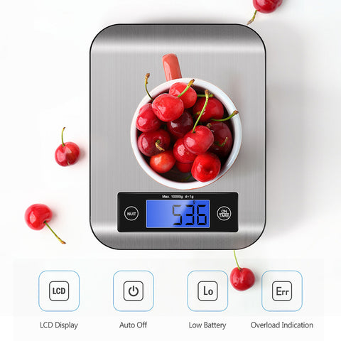 Digital Food Scale Weight Grams & OZ Kitchen Scale for Cooking Baking  Stainless