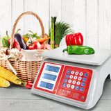 CAMRY Waterproof Commercial Food Scale IPX7 66lb / 30kg Digital Price  Computing Meat Produce Weight Scale with White Backlight LCD for Farmers  Market