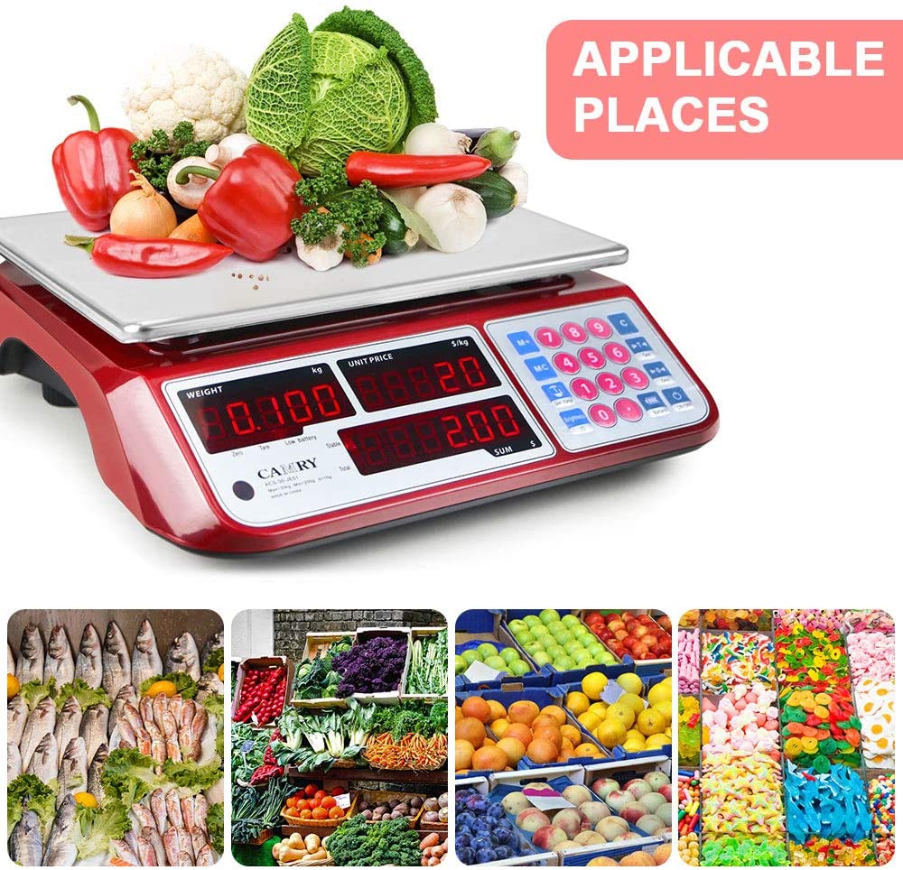 Camry Digital Commercial Price Scale 66Lb Large Display