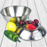 Camry Food Scale with Bowl Digital Kitchen Scale Stainless Steel with Timer Temperature Backlight LCD 11lb