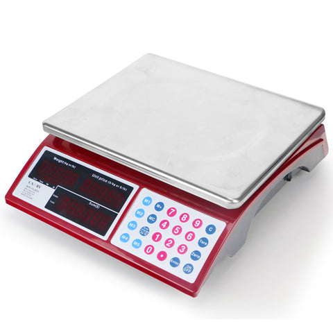 Waterproof Price Computing Scale IP68, 66lb Digital Commercial Food Meat  Produce Weight Scale with Green LCD Display